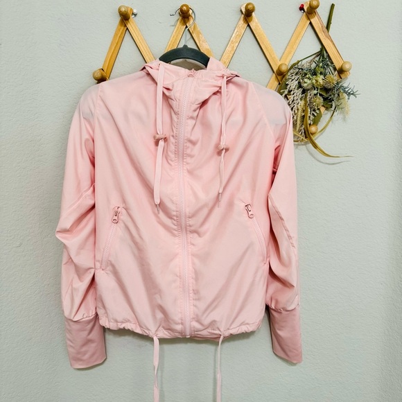 ZYIA Active Pink Blush Zip Up Bomber Athletic Adjustable Jacket Sz M - Picture 5 of 13